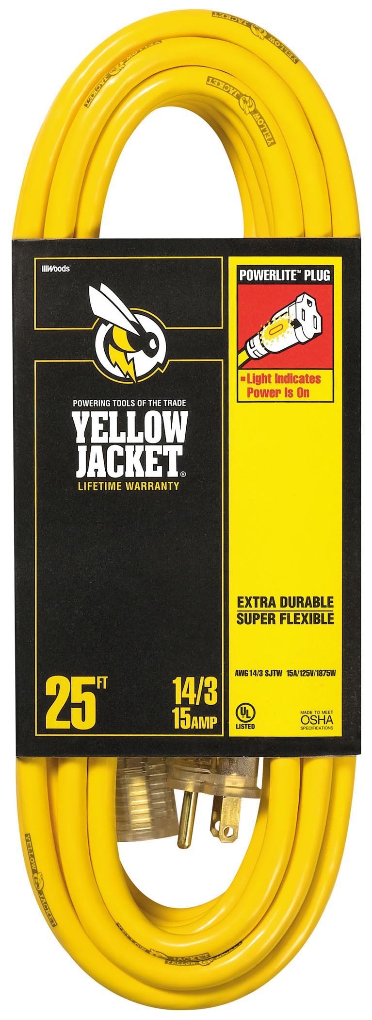 Yellow Jacket 02886 25' 14/3 Yellow Jacket Extension Cord - Amazon.com