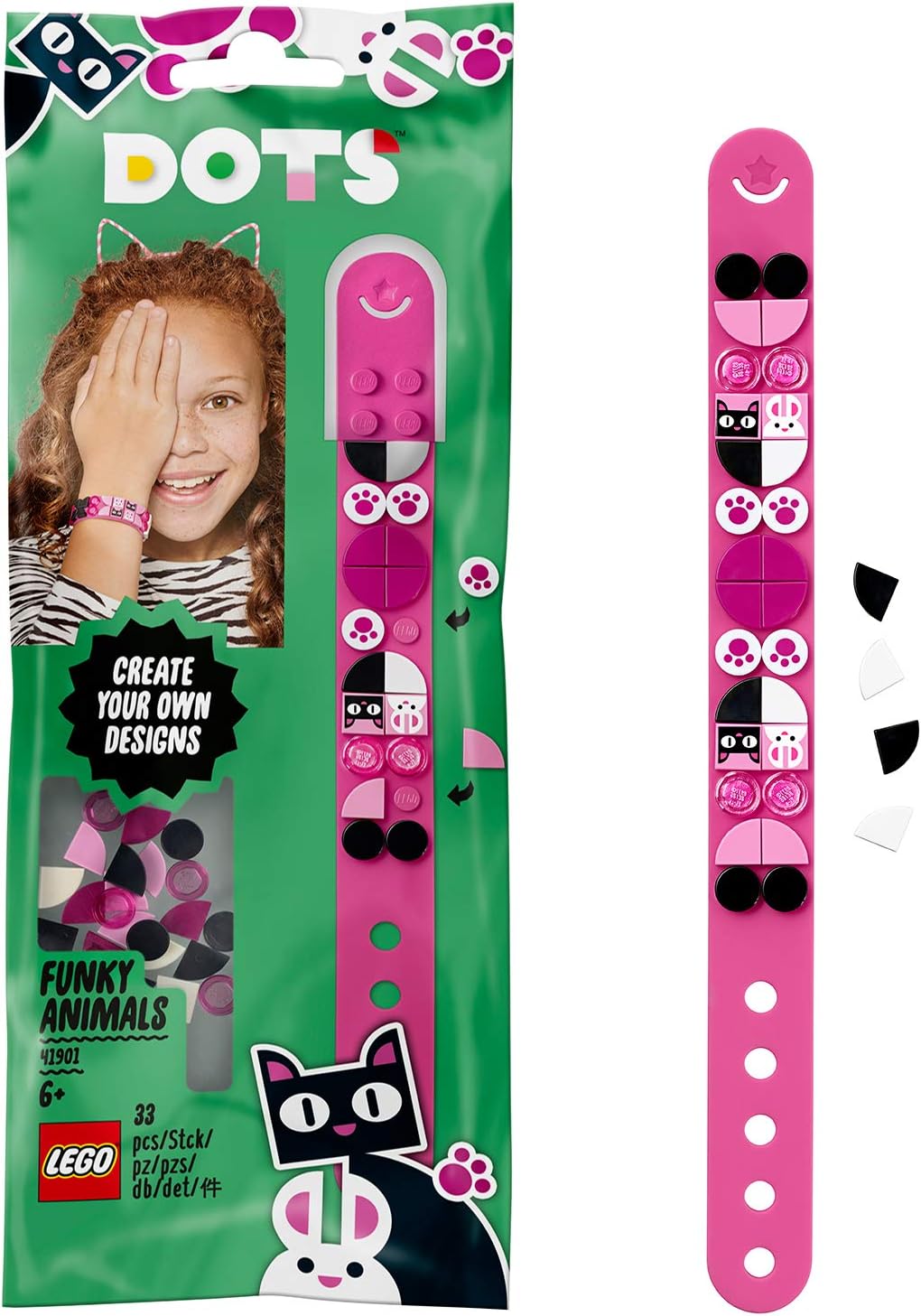 LEGO DOTS Funky Animals Bracelet, DIY Jewellery Beads Set, Art and Craft for Kids 41901