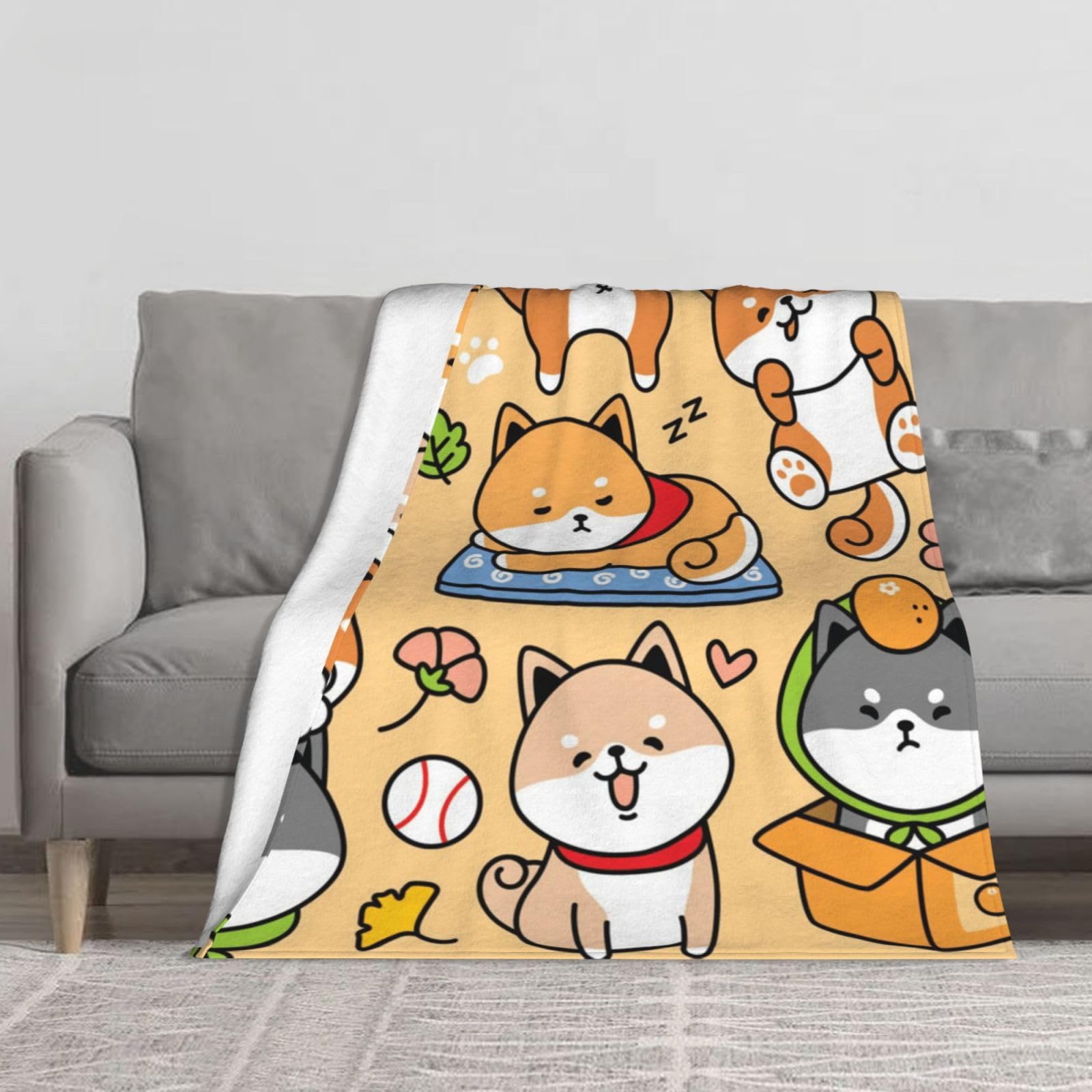Couverture en flanelle motif chien mignon, le cadeau doudou idéal