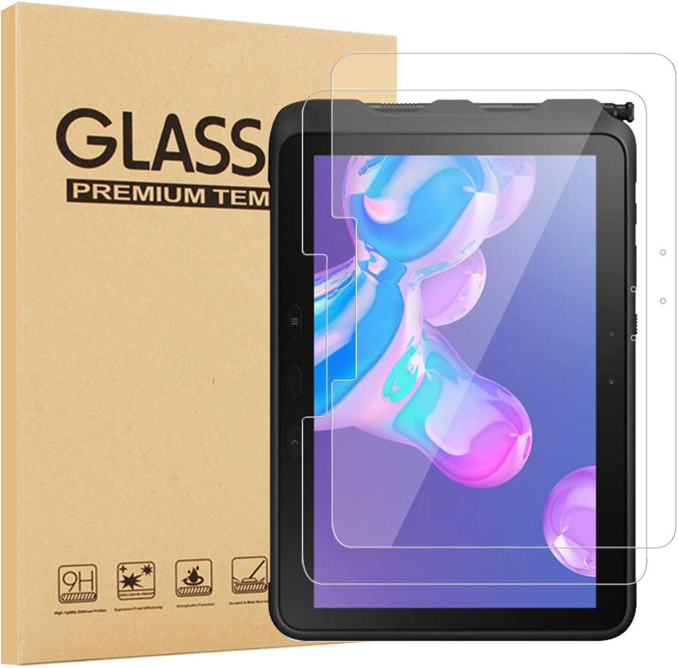 EpicGadget [2-Pack] Glass Screen Protector for Samsung Galaxy Tab Active4 Pro/Tab Active Pro 10.1 SM-T540/T545/T547 Released in 2019/2022 - Tempered Glass Film/High Definition / 9H Hardness