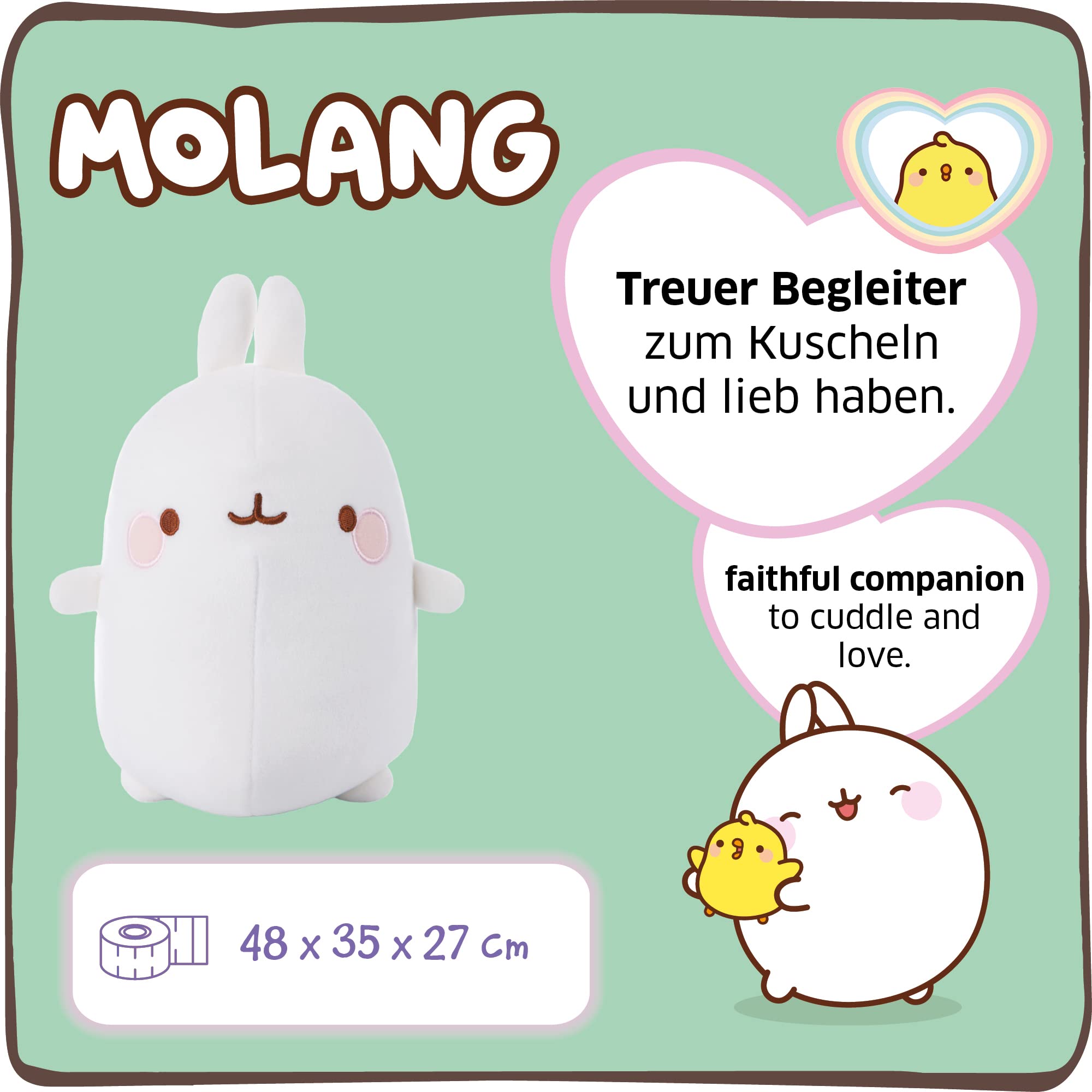 NICI Peluche Molang 48 cm I Adorabile Star dei Social Media e della TV per i Giochi e le Coccole – 47750