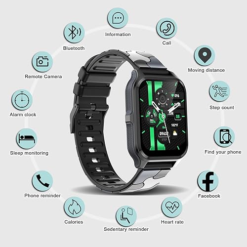 Miniatura 2 de Reloj inteligente (respuestahacer llamadas) para hombres y mujeres, pantalla táctil de 1.83 pulgadas, rastreador de actividad física con frecuencia