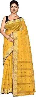 Women’s Traditional Bengal Tant Handloom Cotton Saree | Pure Cotton | Woven Design | 5.5 Meters | Without Blouse Piece | (Orange)-picture-19