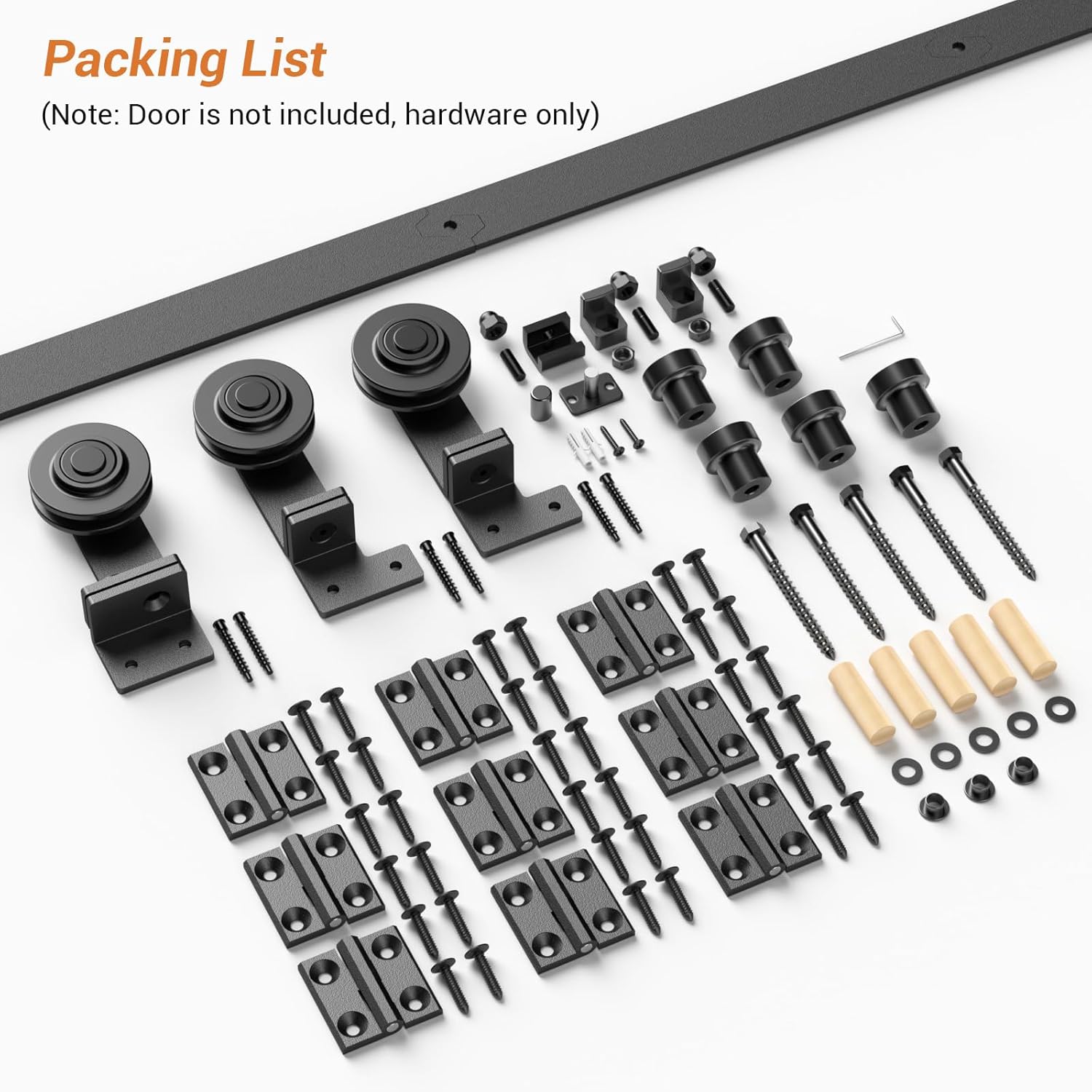 CCJH 68" Bi-Folding Barn Door Hardware Track Kit for 4 Less Than 16.5" Wide Doors Panels,New Accordion Style,Sturdy and Smoothly(Door Not Included)