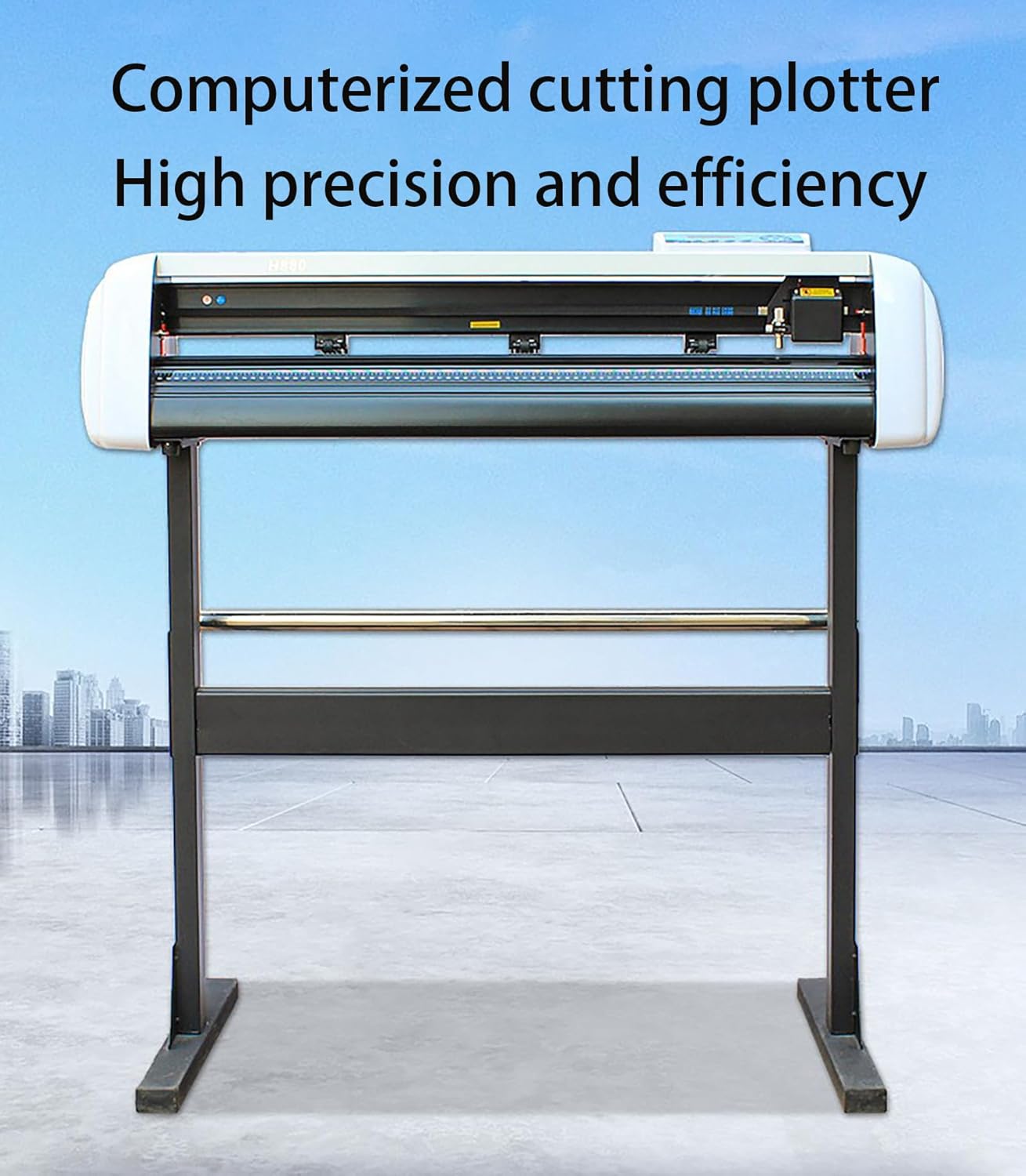 34-Inch Vinyl Cutter Plotter with LCD Display, 870mm Sheet Feed, Manual Sign Maker Machine with Stand, Includes Supplies, Tools, for Design and Cutting Use