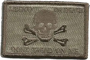 Liberty Or Death Skull & Bones Tactical Patch - ATAC-tan