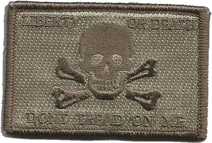 Liberty Or Death Skull & Bones Tactical Patch - ATAC-tan