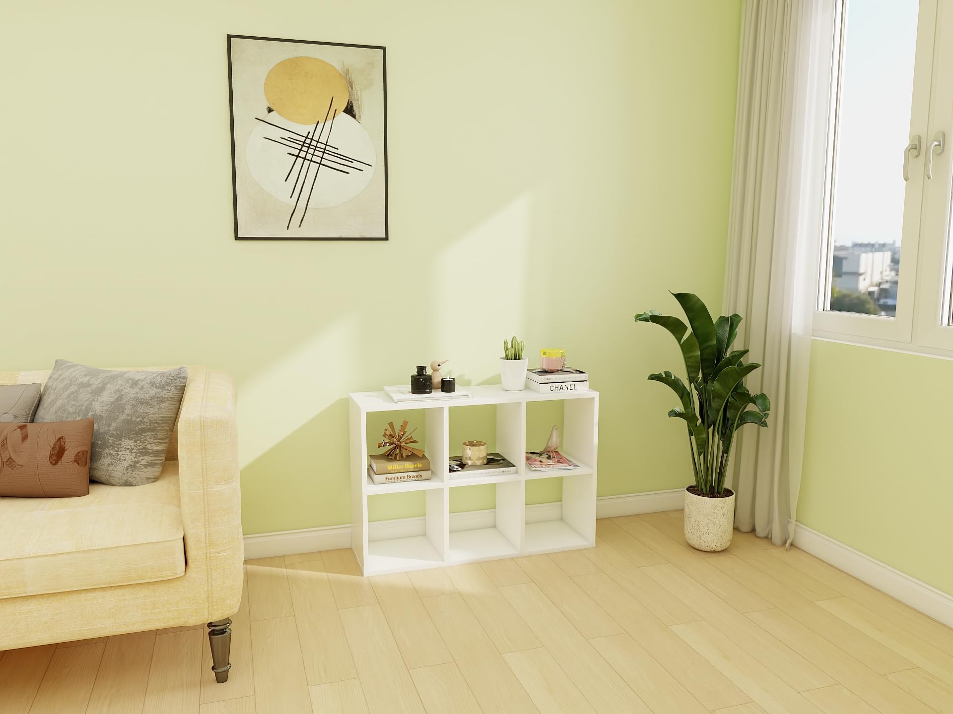 KLX Würfelregal Weiß 2x3 – Regal Würfel with 6 Fächern - Raumteiler Regal 100 x 67.4 cm - Bücherregal für Wohnzimmer und Büro