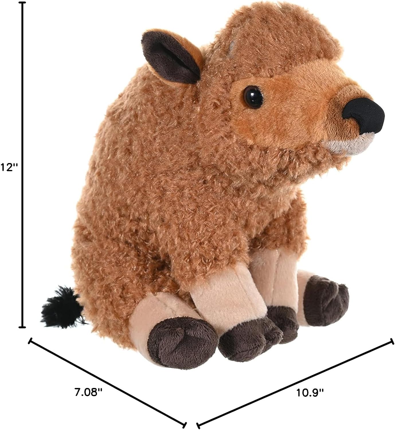 Wild Republic Bison Calf Plush, Stuffed Animal , Plush Toy, Gifts for Kids, Cuddlekins 12 Inches