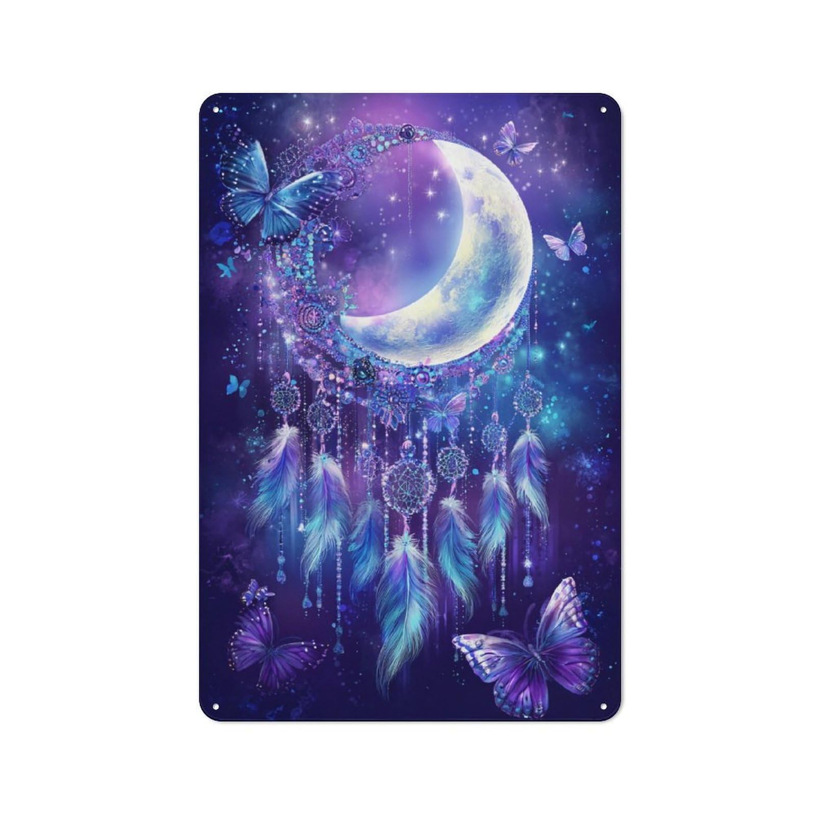 Retro Metal Sign 30x20cm Featuring Moonlit Dreamcatcher for Bar Or Restaurant, for Bar Decor Enthusiasts