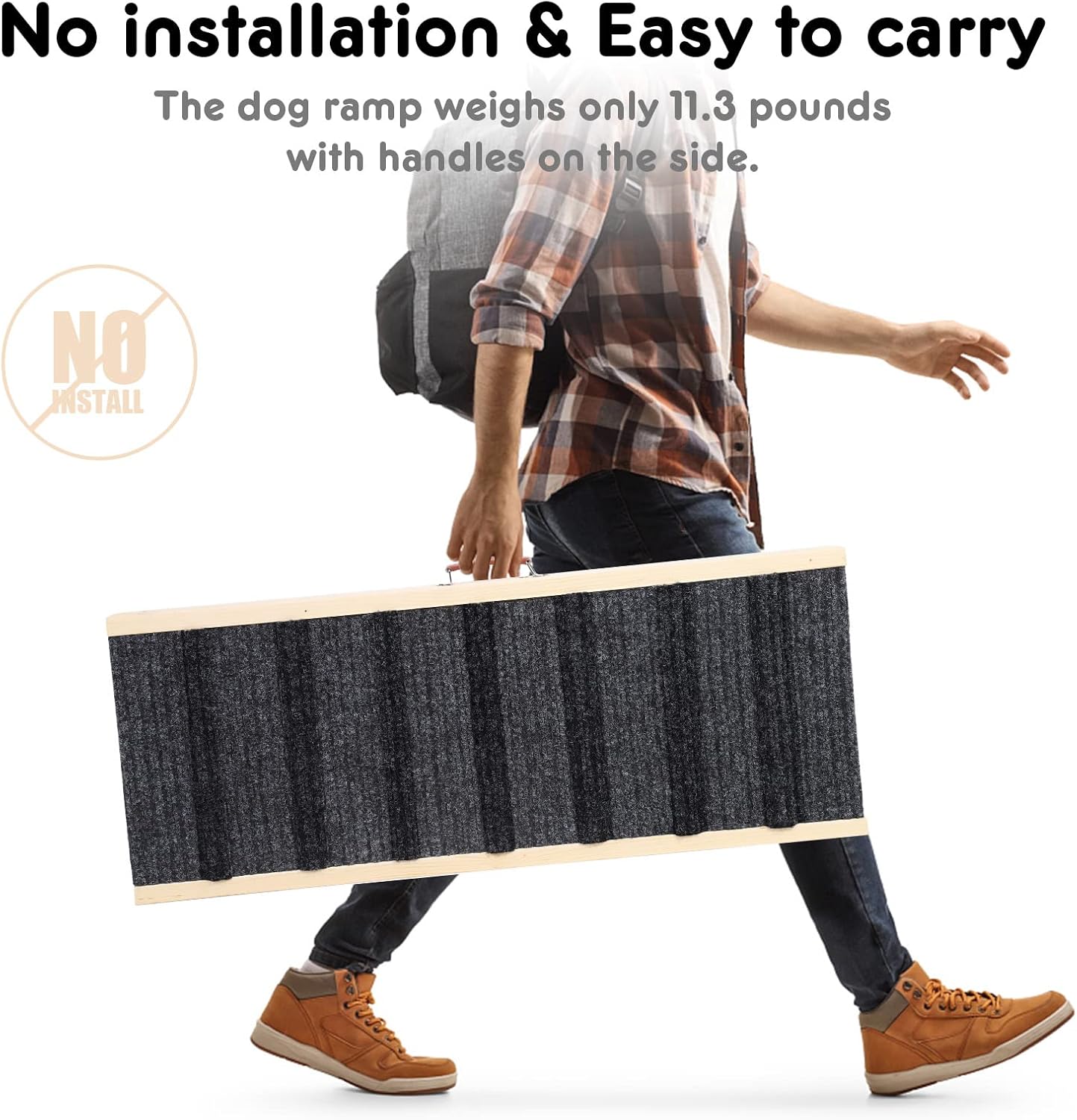 TOFUUMI Dog Ramp for Bed, Car Ramp, Folding Pet Ramp, Dog Stairs, Cat Ramp, Portable Dog Steps Suitable for Elevated Surface Between 15"-22" for Small and Medium Dogs : Pet Supplies