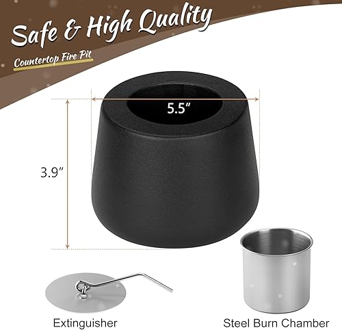 Miniatura 7 de Tazón para hoguera de mesa interior (negro)