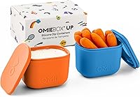 Vista 9 de Omie Caja (paquete de 2) recipientes para salsas a prueba de fugas, recipiente para aderezo de ensalada, recipiente de condimentos con tapas