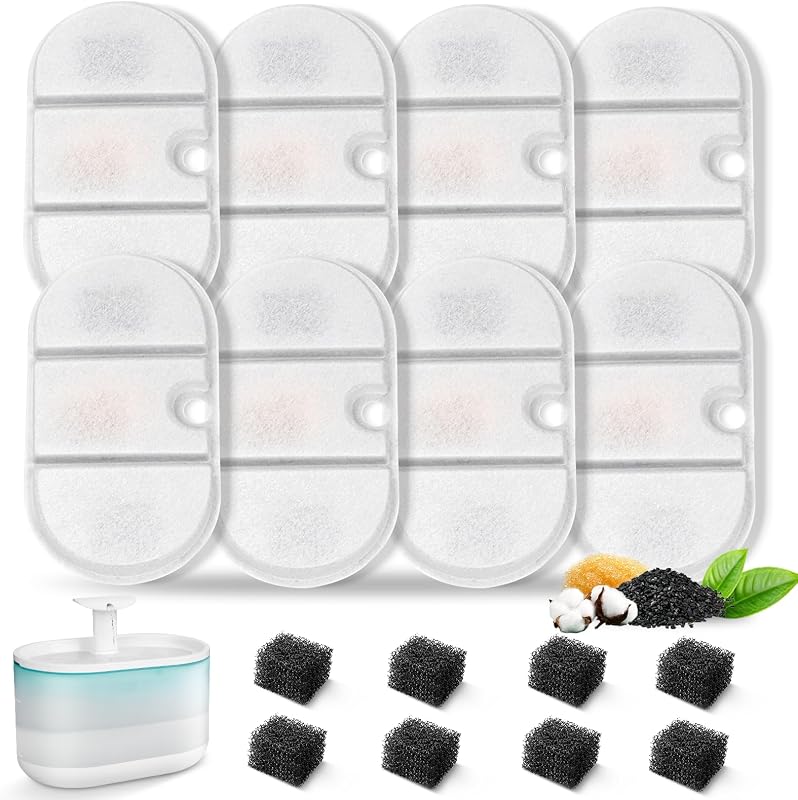 Filtros de Reposição para Fonte de Água PETLIBRO Capsule PLWF002, 8 Filtros e 8 Esponjas