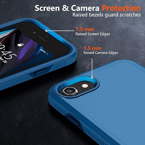 Vista 17 de xiwxi Funda para iPhone SE 2022/3rd/2020, iPhone 8/7, con 2 protectores de pantalla de vidrio templado, cuerpo completo 360 a prueba de golpes, Claro