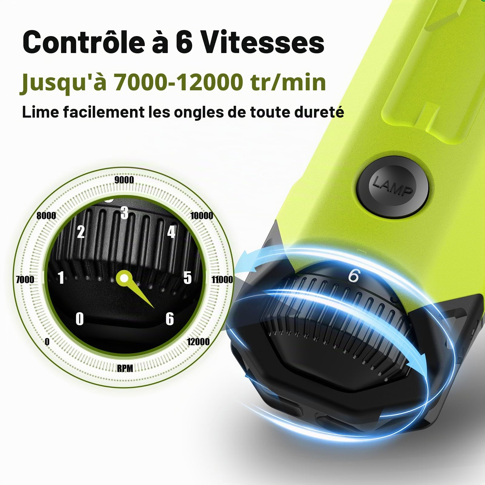 Casfuy Ponceuse à Griffes pour Chiens à 6 Vitesses, Super silencieuse, Rechargeable, électrique pour Chiens de Grande, Moyenne et Petite Taille