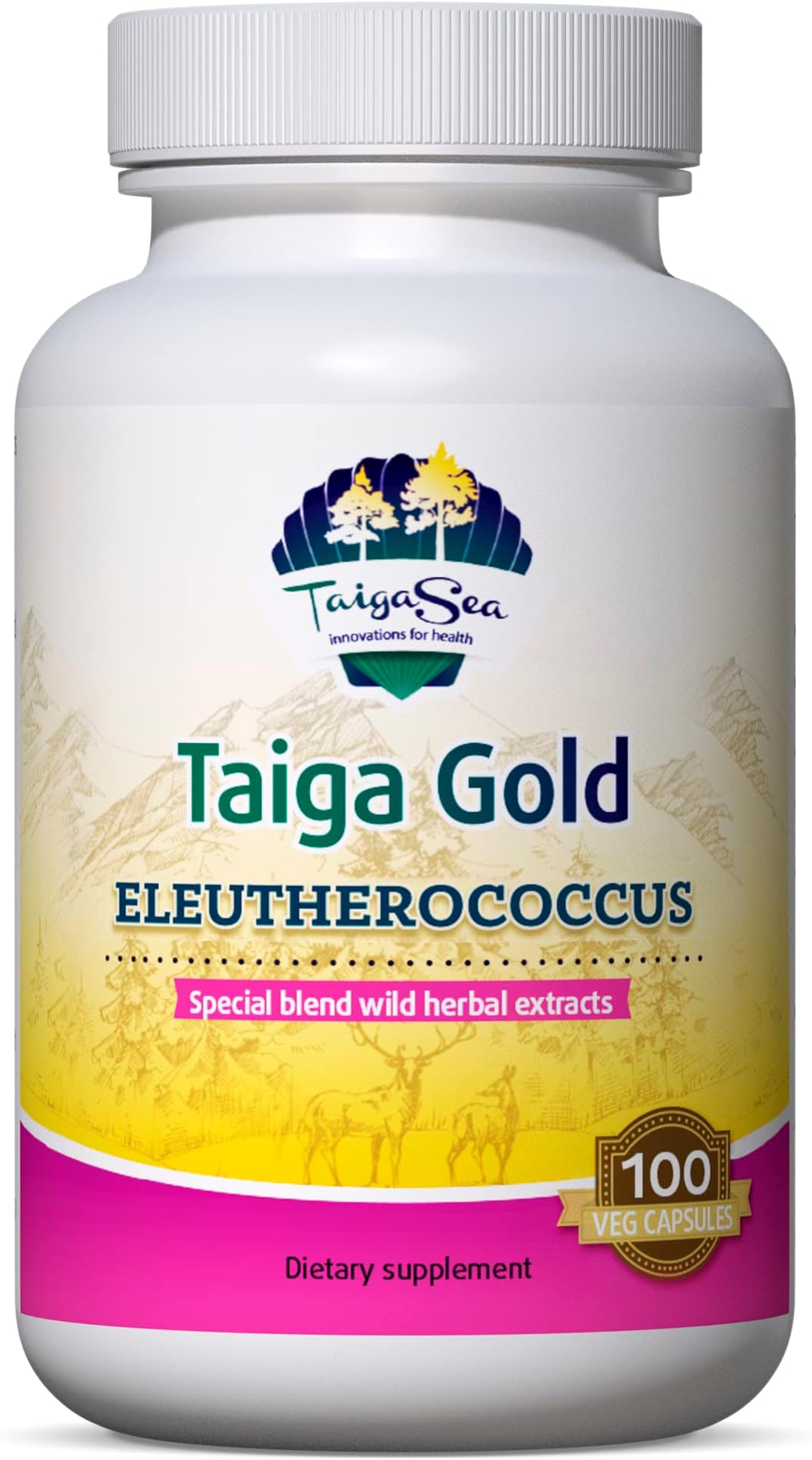 Wild Eleuthero Root Extract, Herbal Extract Blend with Eleutherococcus for Immunity and Physical Shape, Stamina and Endurance