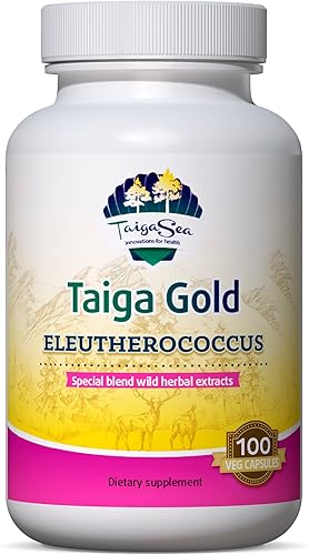 TAIGASEA Extracto de raíz de Eleuthero silvestre, mezcla de extracto de hierbas con Eleutherococcus para inmunidad y forma física, resistencia y