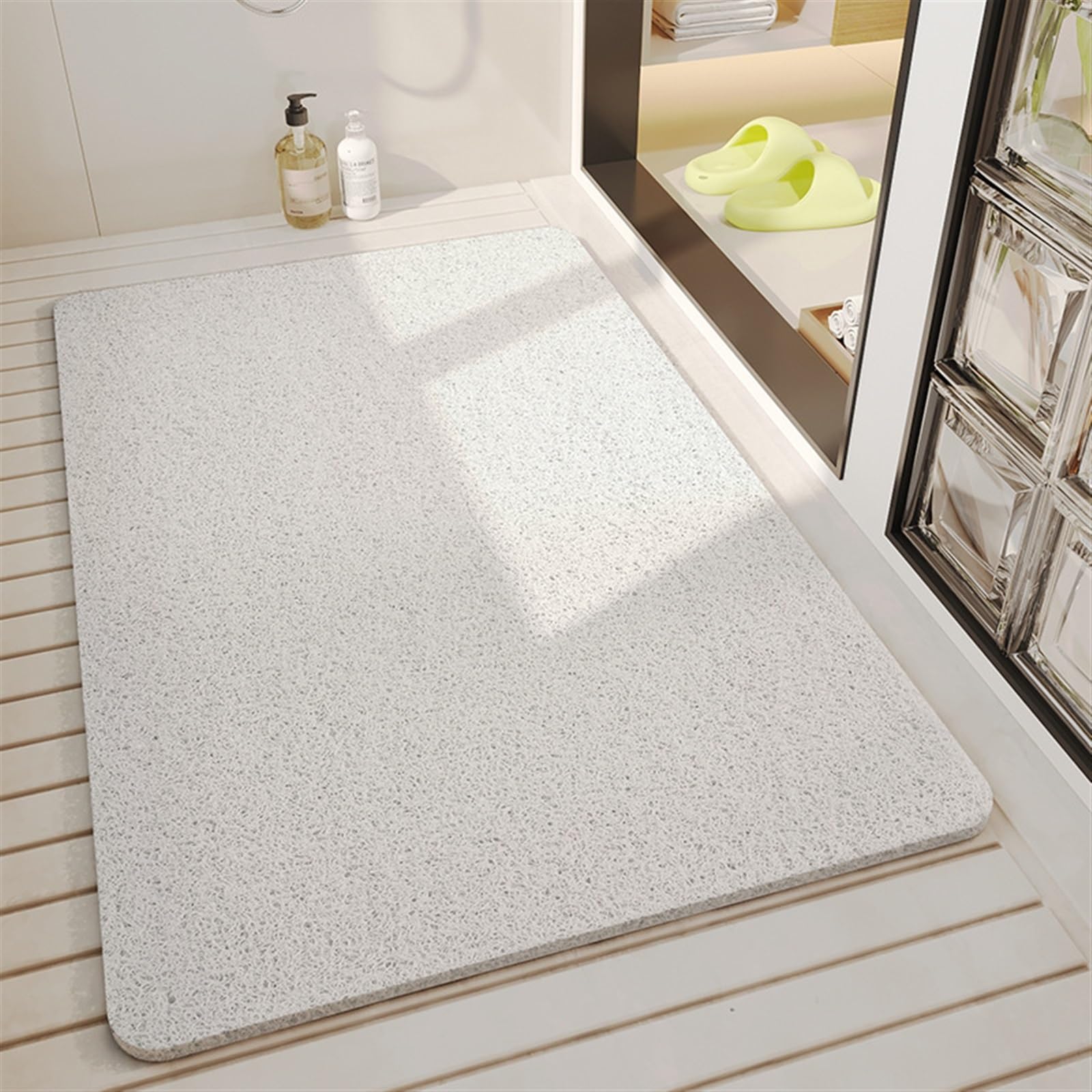 Alfombrilla segura para ducha, antideslizante, segura, la mejor alfombrilla de baño antideslizante, alfombrilla segura para bañera y ducha (blanco, 60 x 60 cm)