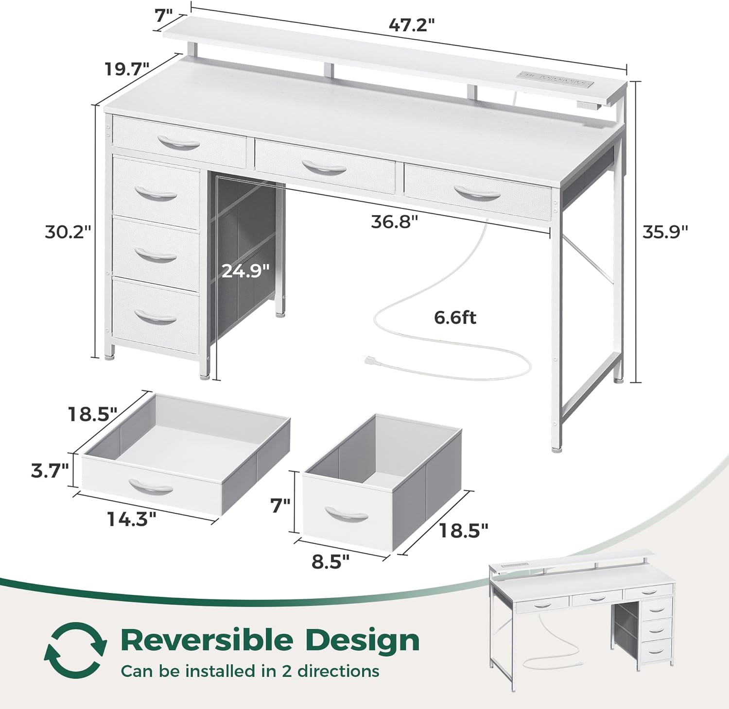 Revamp Your Workspace: Huuger Gaming Desk with LED Lights & Ample Storage