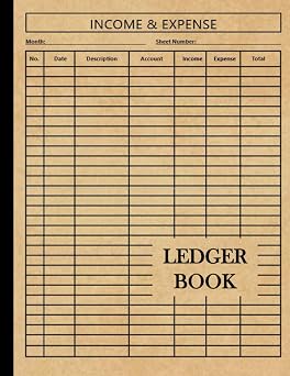 Ledger Book Income and Expense Log Book For Small Business and Personal Finance