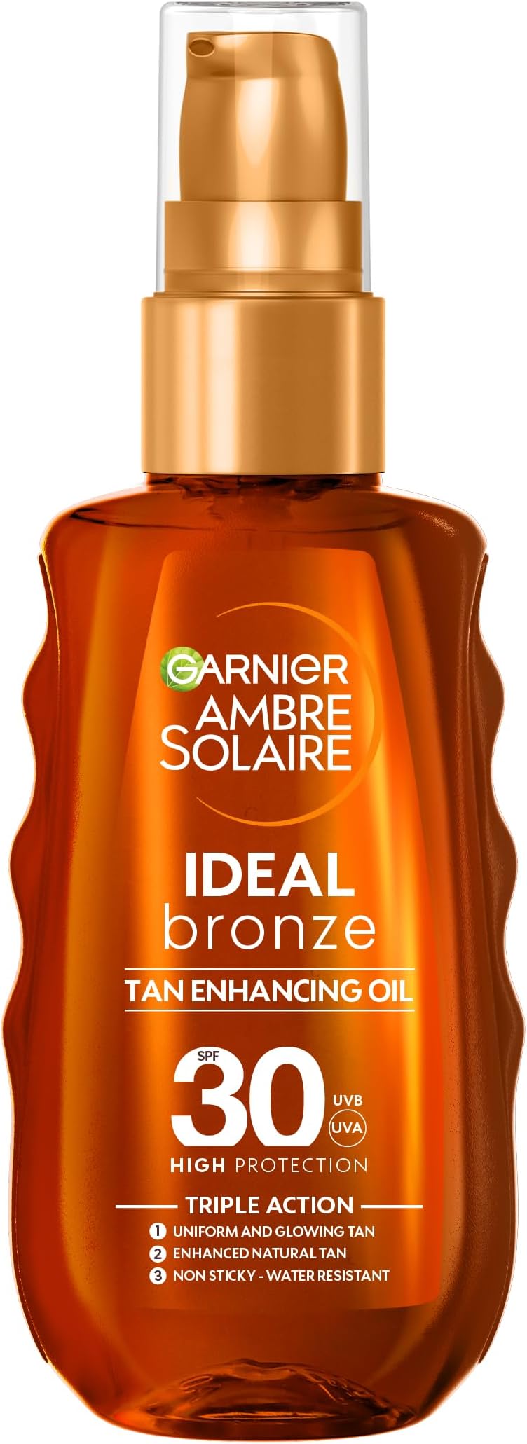 Ambre Solaire Ideal Bronze Protective Oil Sun Cream Spray SPF30, High Sun Protection Factor 30, Shea Butter, Water Resistant & Non Greasy Sunscreen, UVA & UVB Protection, 150ml