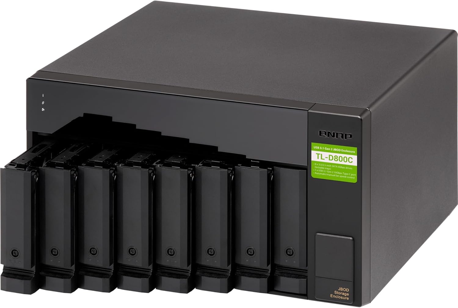 QNAP 8-Bay Desktop USB-C 3.1 Gen2 10Gbps JBOD Expansion Unit, W125662851 (10Gbps JBOD Expansion Unit with a 1-Meter USB-C to USB-A 3.1 Gen2 Cable)