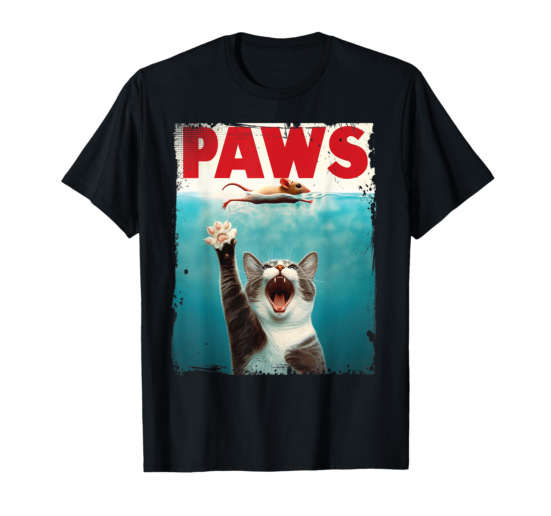 Paws Parody Cat Mouse Humorous Cat Chasing Mouse Kitten T-Shirt
