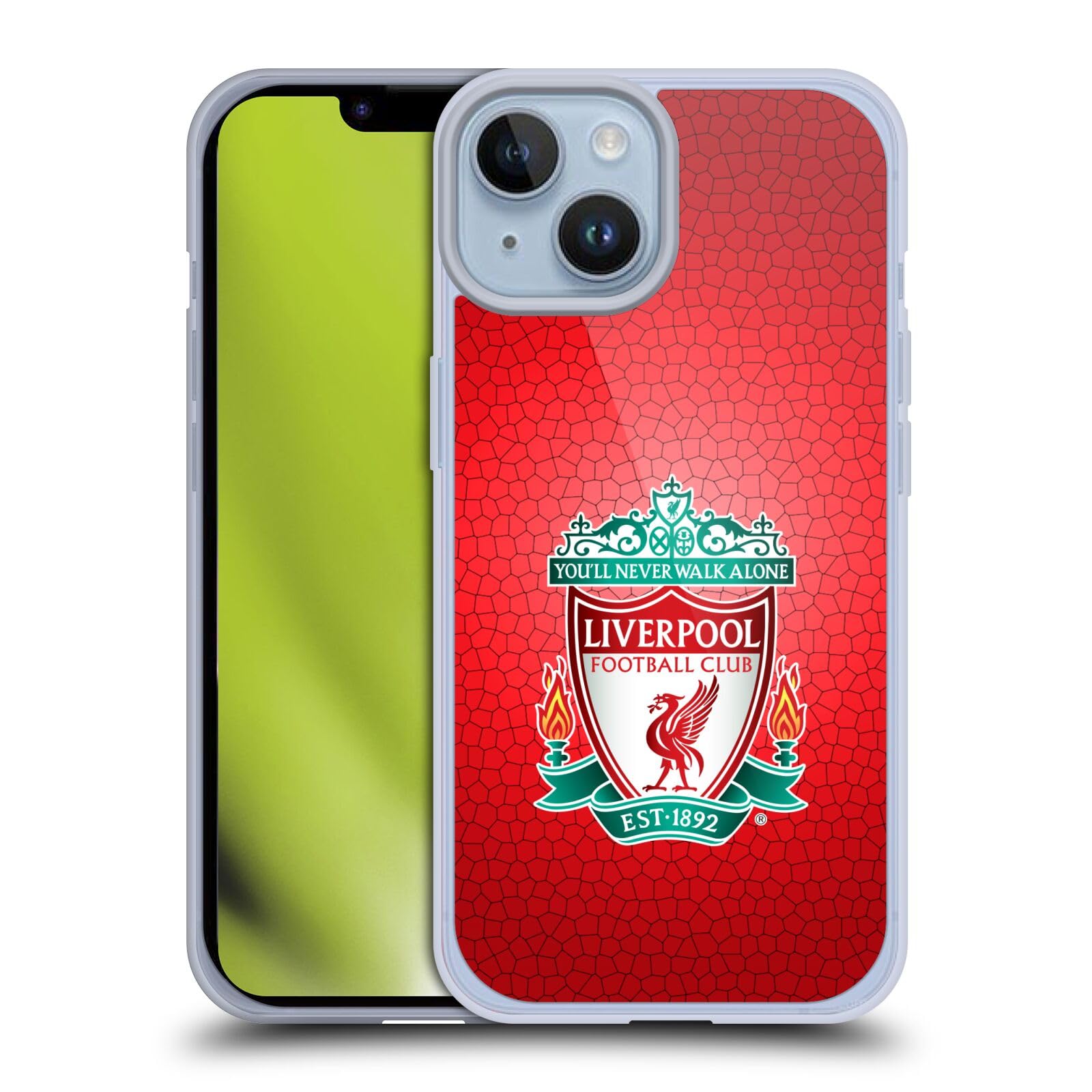Head Case Designs Officially Licensed Liverpool Football Club Red Pixel 1 Crest 2 Gel Case [Military Grade Protection] Compatible with Apple iPhone 14