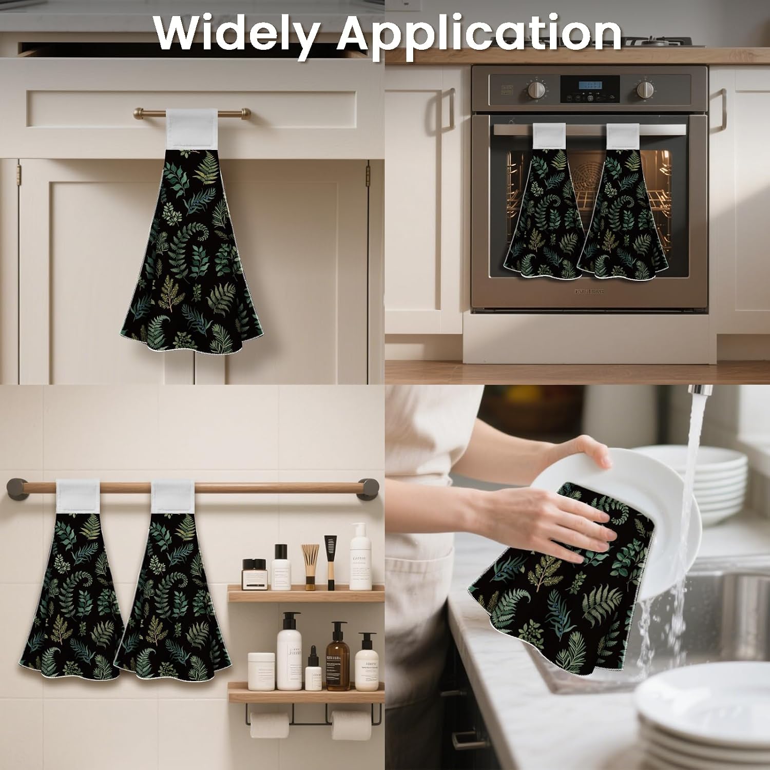 CUTHOLLOW 2 Pcs Retro Pants Hanging Kitchen Towels with Loop image 4