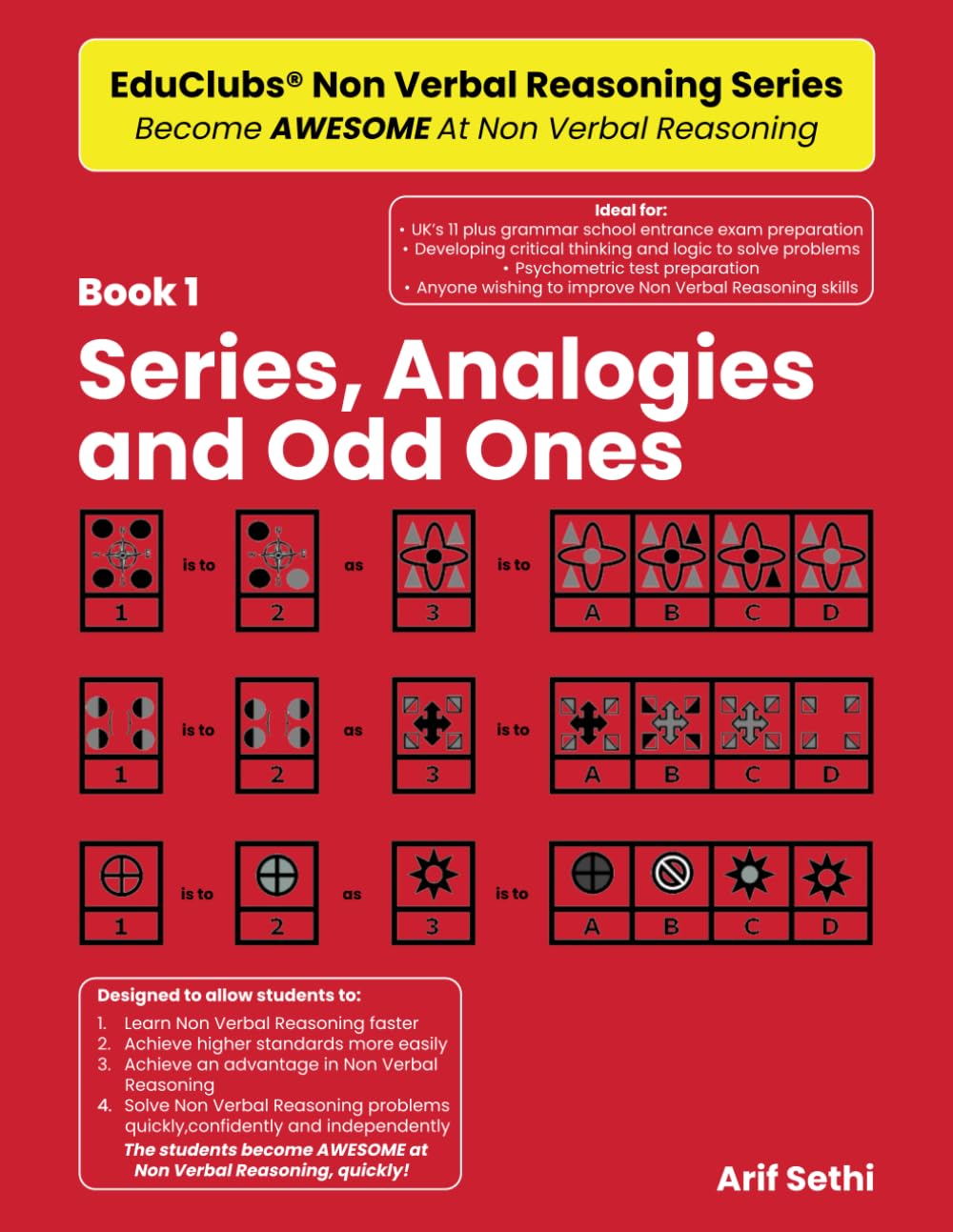 Book 1 - Series, Analogies and Odd Ones (EduClubs Non Verbal Reasoning Series)