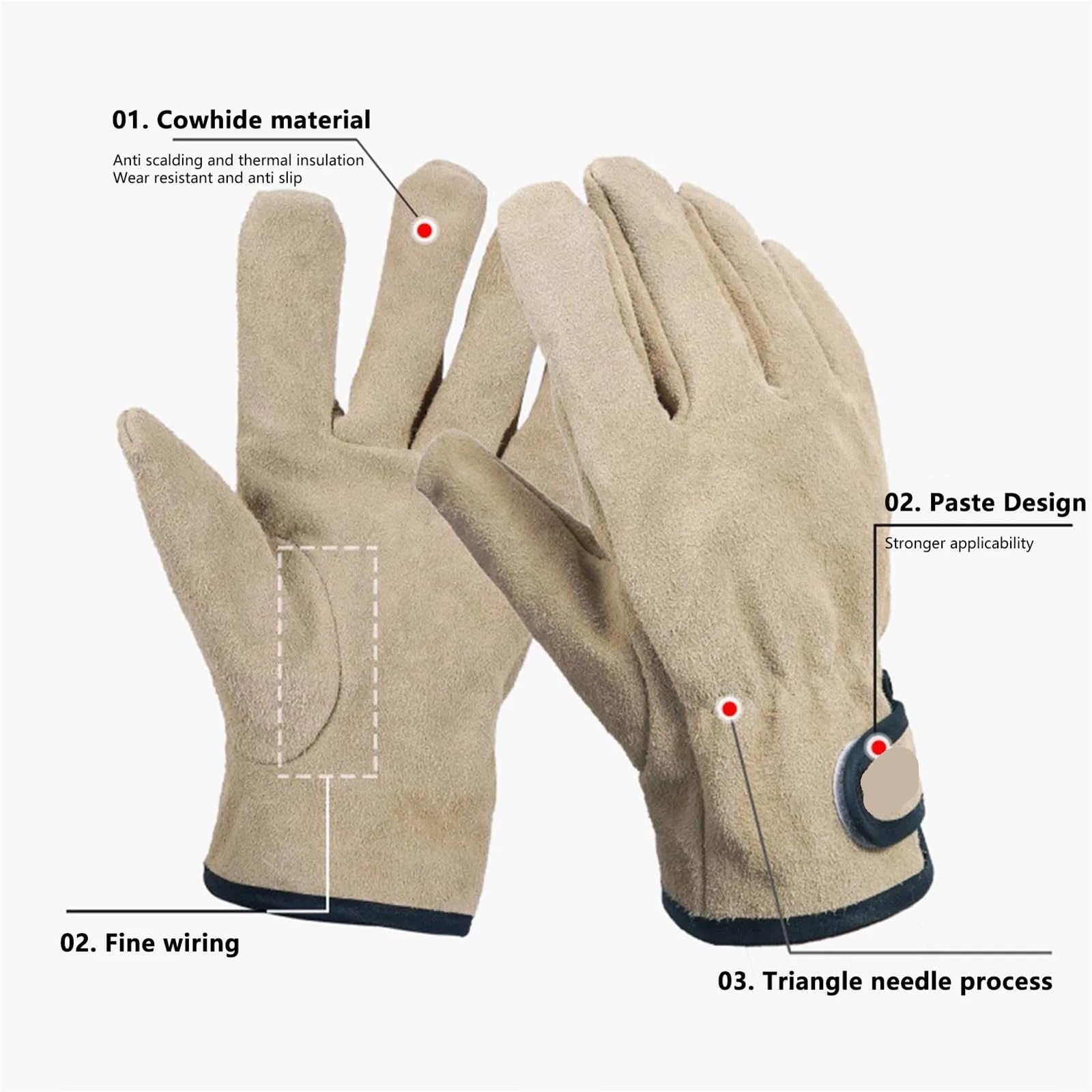 Guantes Barbacoa Guantes de barbacoa for parrilla al aire libre, guantes resistentes al calor for parrilla de barbacoa for jardín, barbacoa, Camping, Picnic(Khaki)