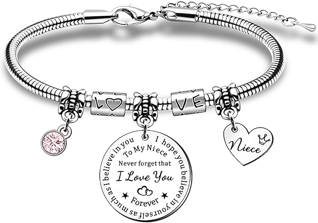 HULALA Niece Bracelets Jewellery Gifts For Birthday Christmas To My Niece Never Forget That I Love You I Hope You Believe In Yourself As Much As I Believe In You