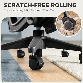 Sytopia Office Chair Wheels, Universal Standard Stem 7/16 inch x 7/8 inch, 2 Upgraded Quiet Caster Wheels Safe for All Floors Include Hardwood & Carpet, Not for 1KEA, Easy to Install, Set of 5