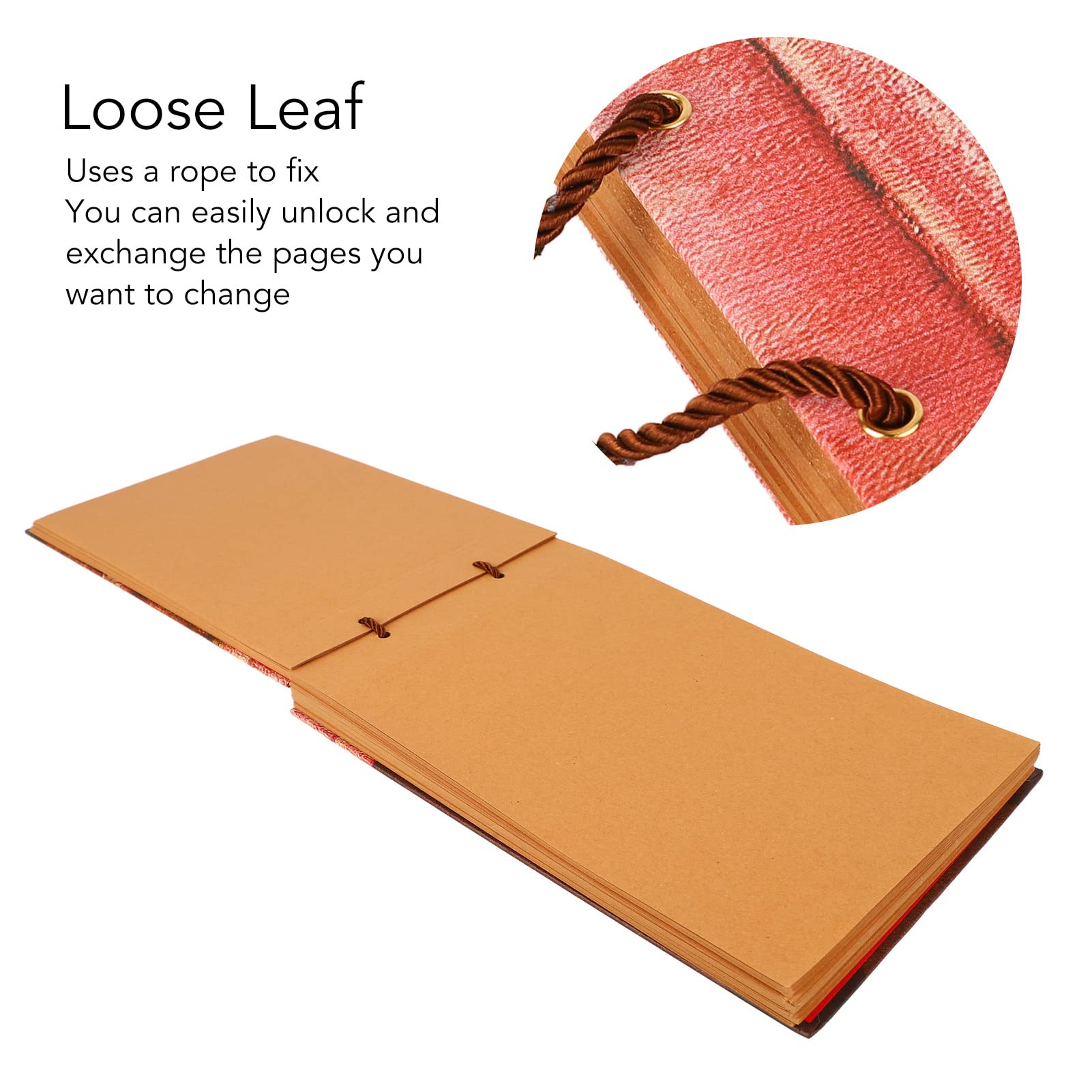 Amazon.co.jp: DIY テザーアルバム、クラフト紙ヴィンテージ意味のあるテザーブックアップアルバム 74 : ホビー