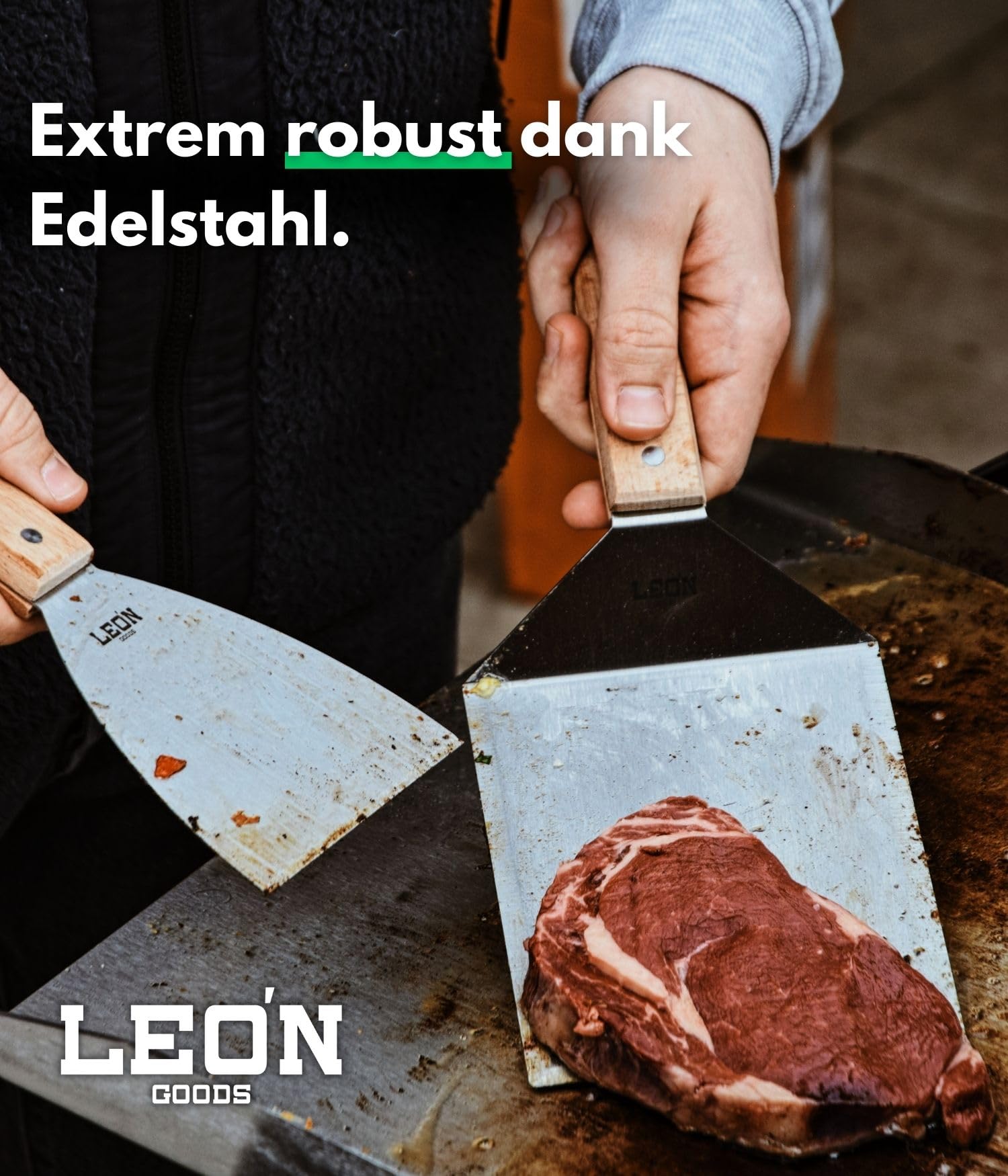 Paletta Per Barbecue In Acciaio Inox - Spatola Per Smash Hamburger Su Plancha E Griglia - Foto 2