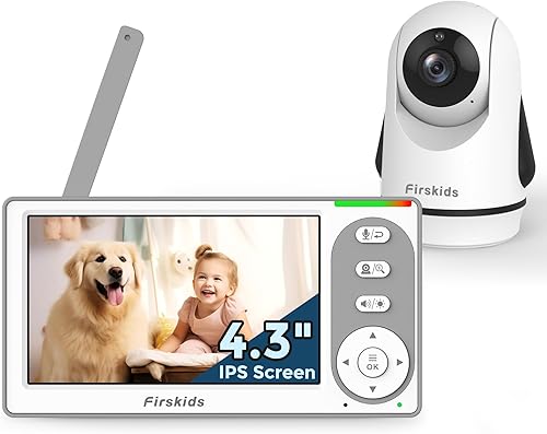 Monitor de bebé, monitor de bebé de pantalla dividida de 4.3 pulgadas con cámara y audio, sin WiFi, sin aplicación, visión nocturna bidireccional
