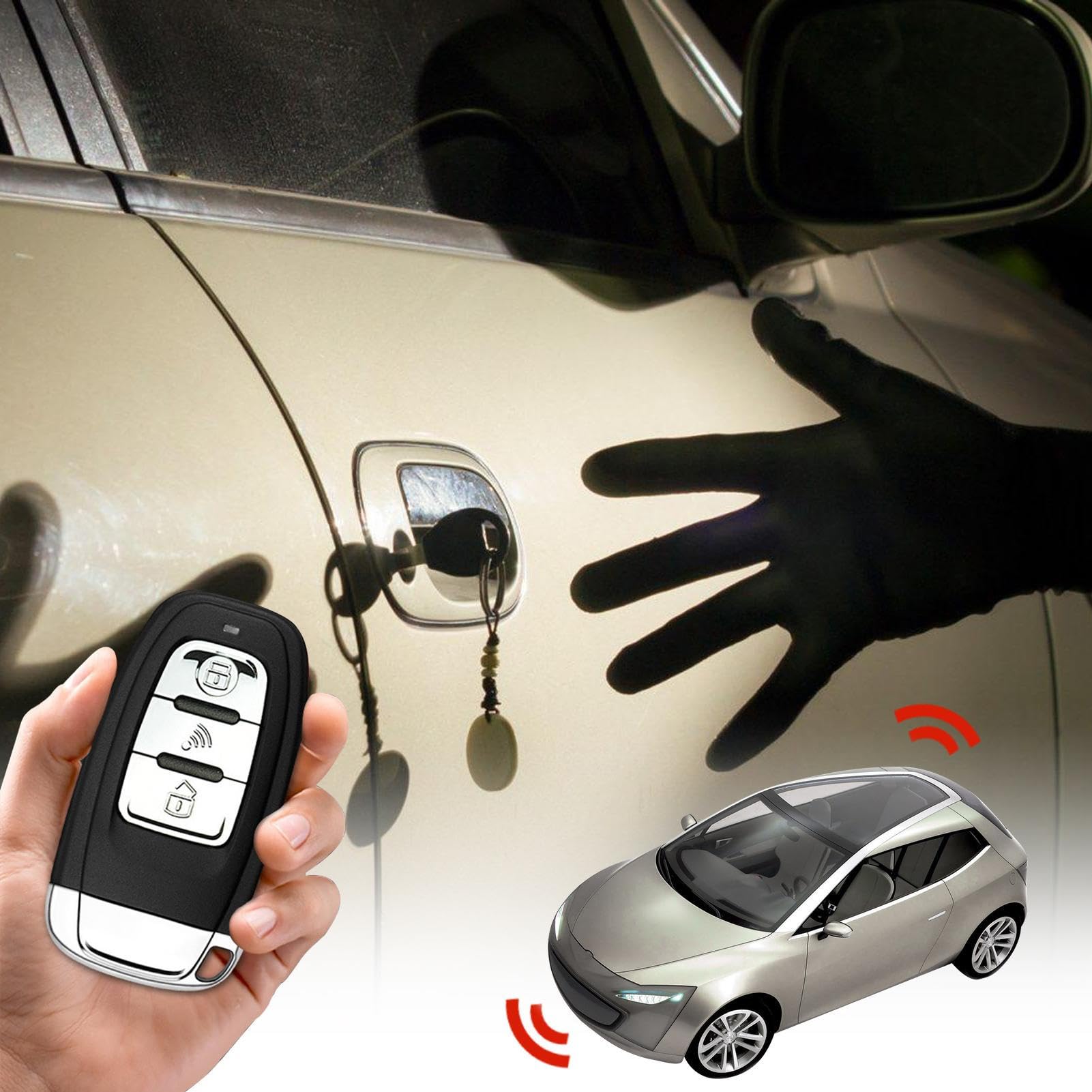 De Alarma para Automóvil con Arranque Remoto, De Pasiva Sin Llave, Control De TeléfononMóvil, Inteligente Antirrobo para Automóvil, Alarma Remota para Automóviles, Incl