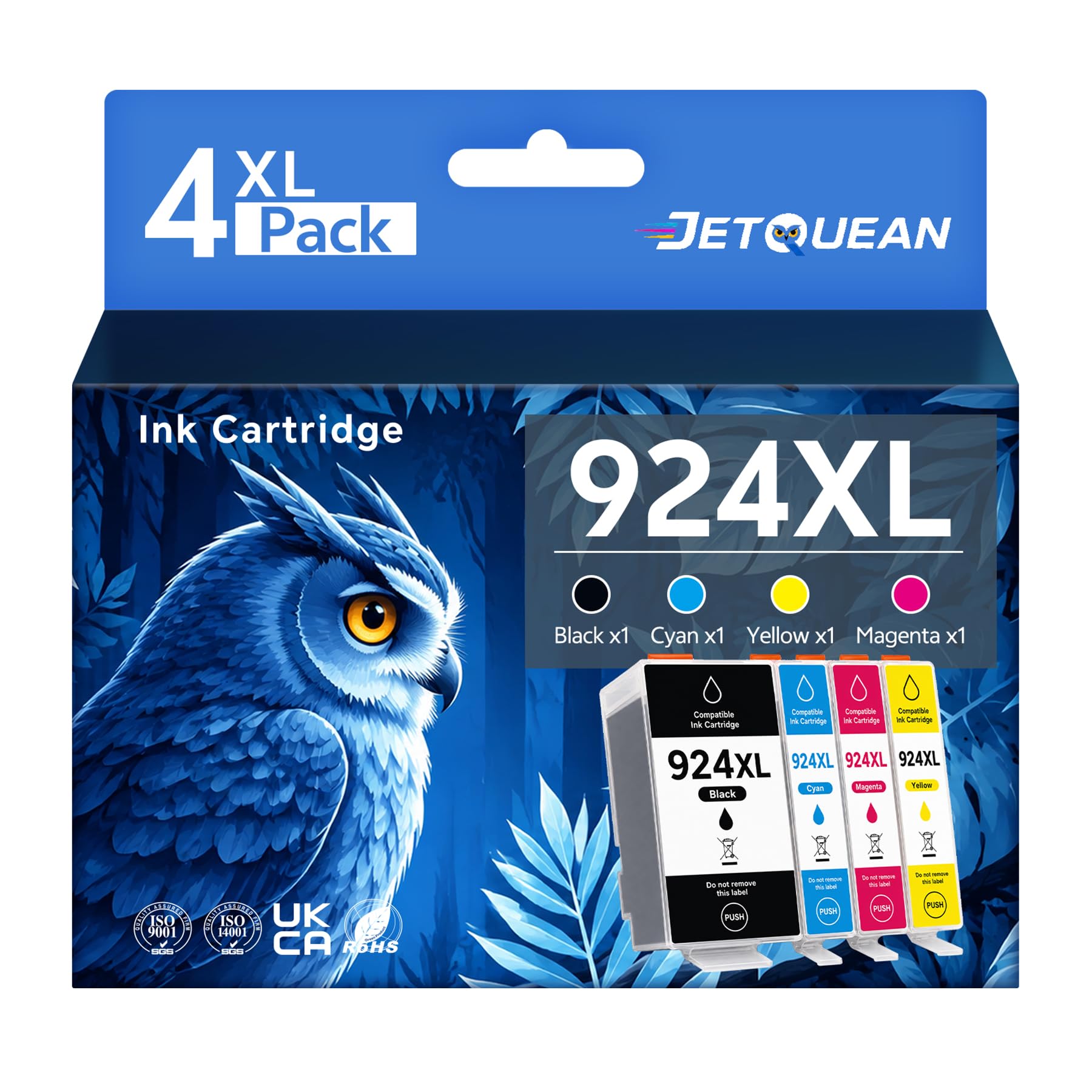 924e 924XL Patronen Multipack (Mit Chip),8122e 8132e Ersatz für HP 924XL