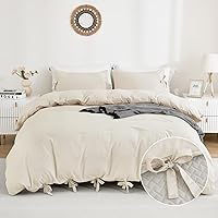 Vista 19 de annadaif - Juego de funda de edredón (algodón, 2-3 piezas (1-2 fundas de almohada, 1 funda de edredón), diseño de lazo ultra suave, para hombres