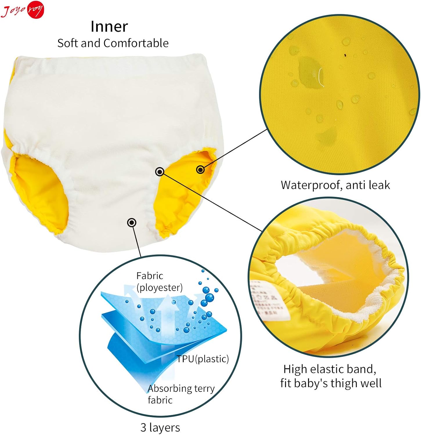 Miniatura 2 de Pañal de natación reutilizable para niños pequeños, pañales de natación reutilizables a presión, pañales de natación para niños pequeños 6M-4T,