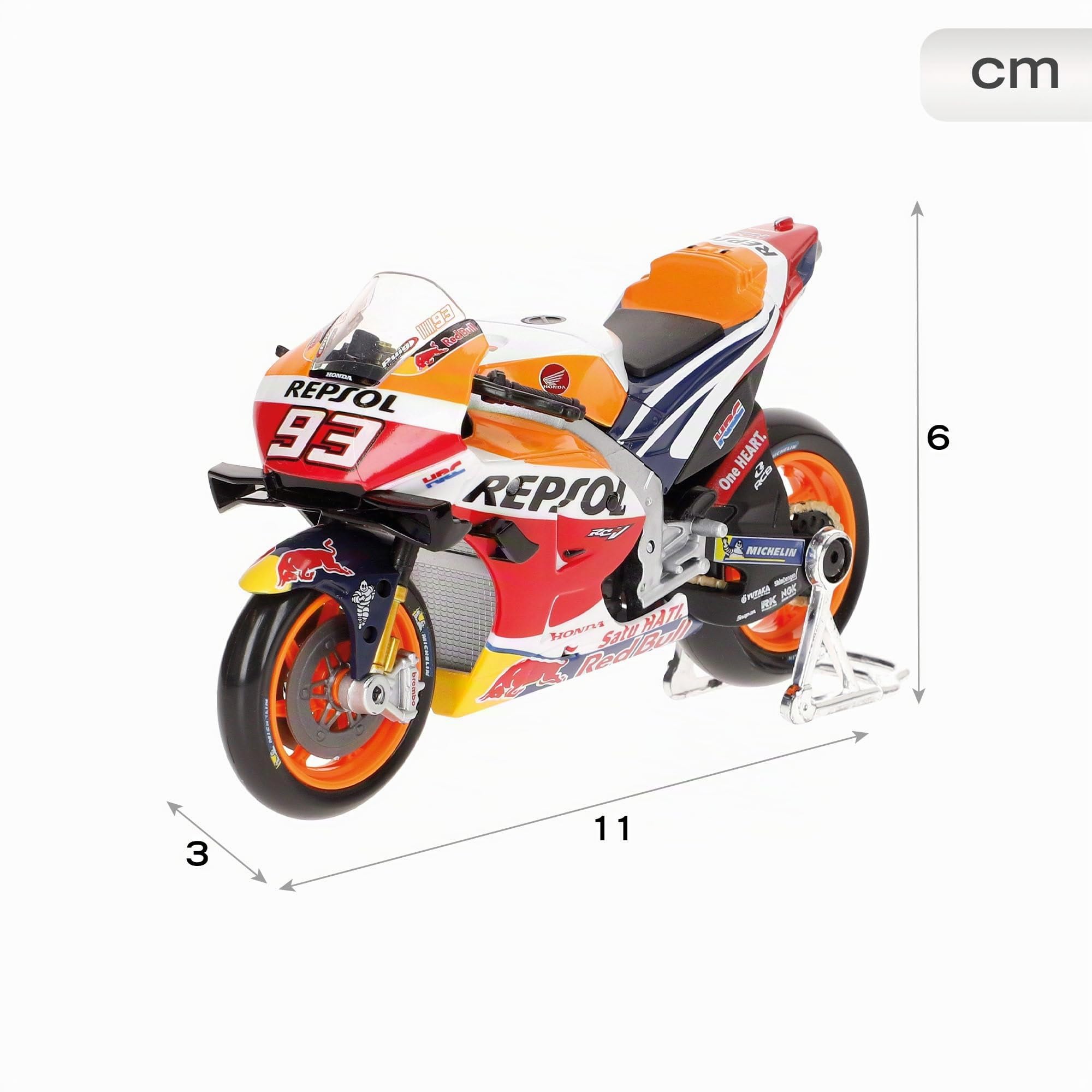 1:18 Motorbike 2021 REPSOL Honda RC2 13V (#93 Marquez)