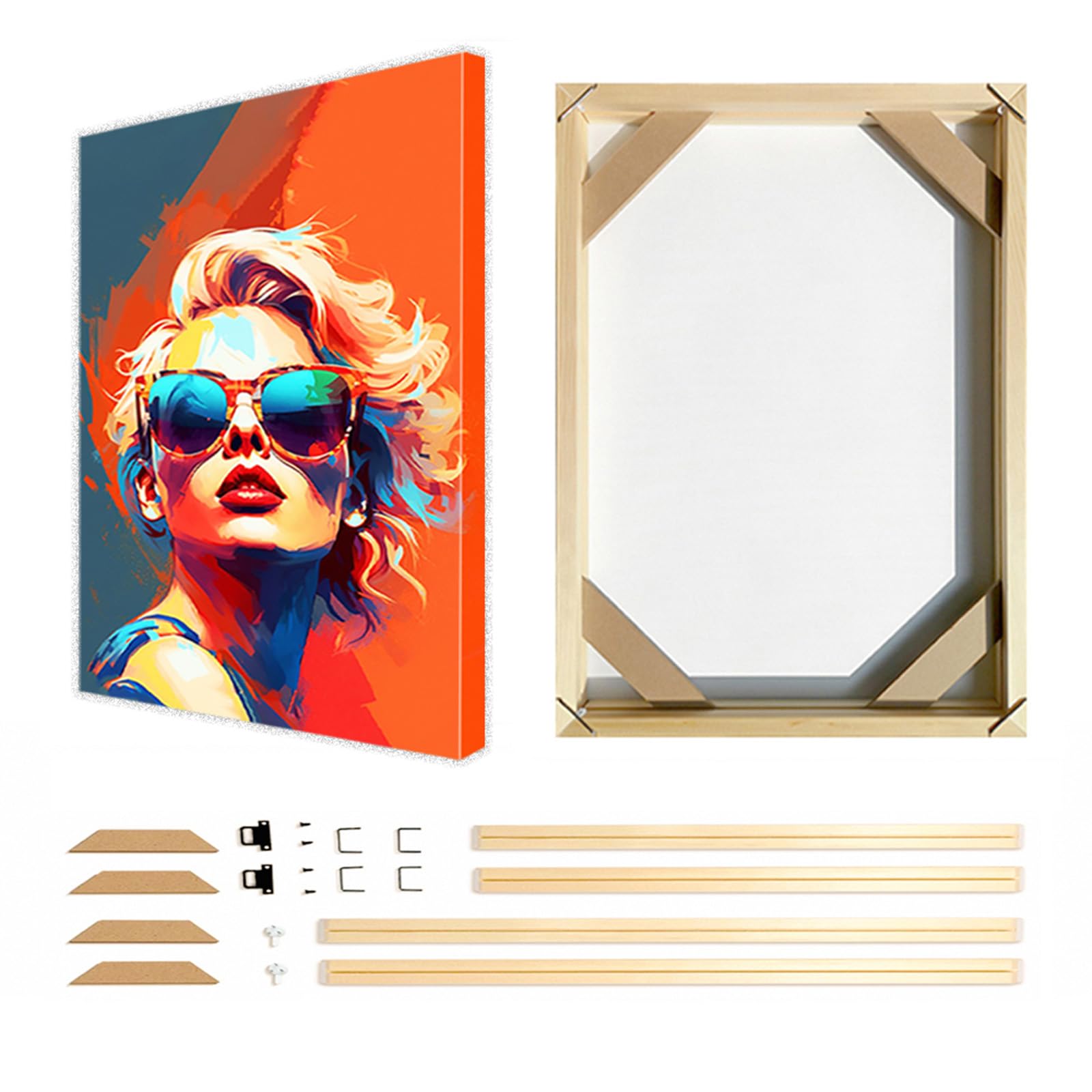 Muralscape Canvas Frame 50x70cm(20x28in),Suitable for 55x75cm Canvas,DIY Wooden Picture Frames for Canvas,Oil Painting,Diamond Painting,Posters Prints,Gallery Display Multiple Sizes with Assembly Kit