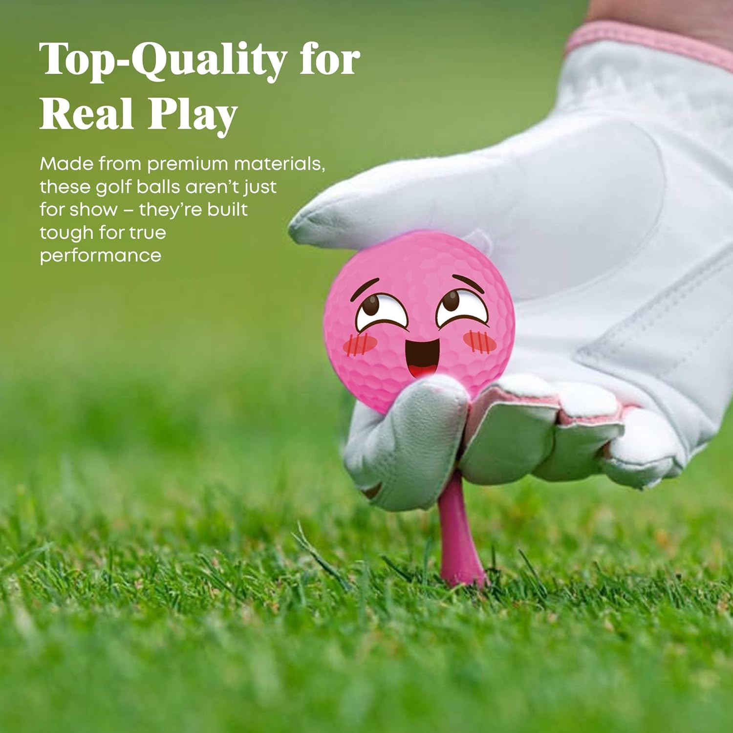 Oji Moji Emoticon Golf Ball Set Love Series, Valentine's Day Gift, 12-Pack Novelty Gift, Golf Gift for Men, Dads, Women, Kids, Golfing Accessories