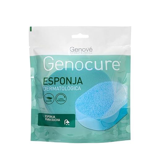 GENOCURE | Esponja Dermatológica Ducha | Limpieza Extraordinariamente Suave | Pieles Finas y Delicadas | Larga duración