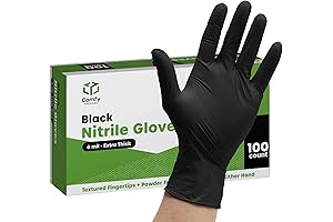 Comfy Package Black Nitrile Disposable Gloves