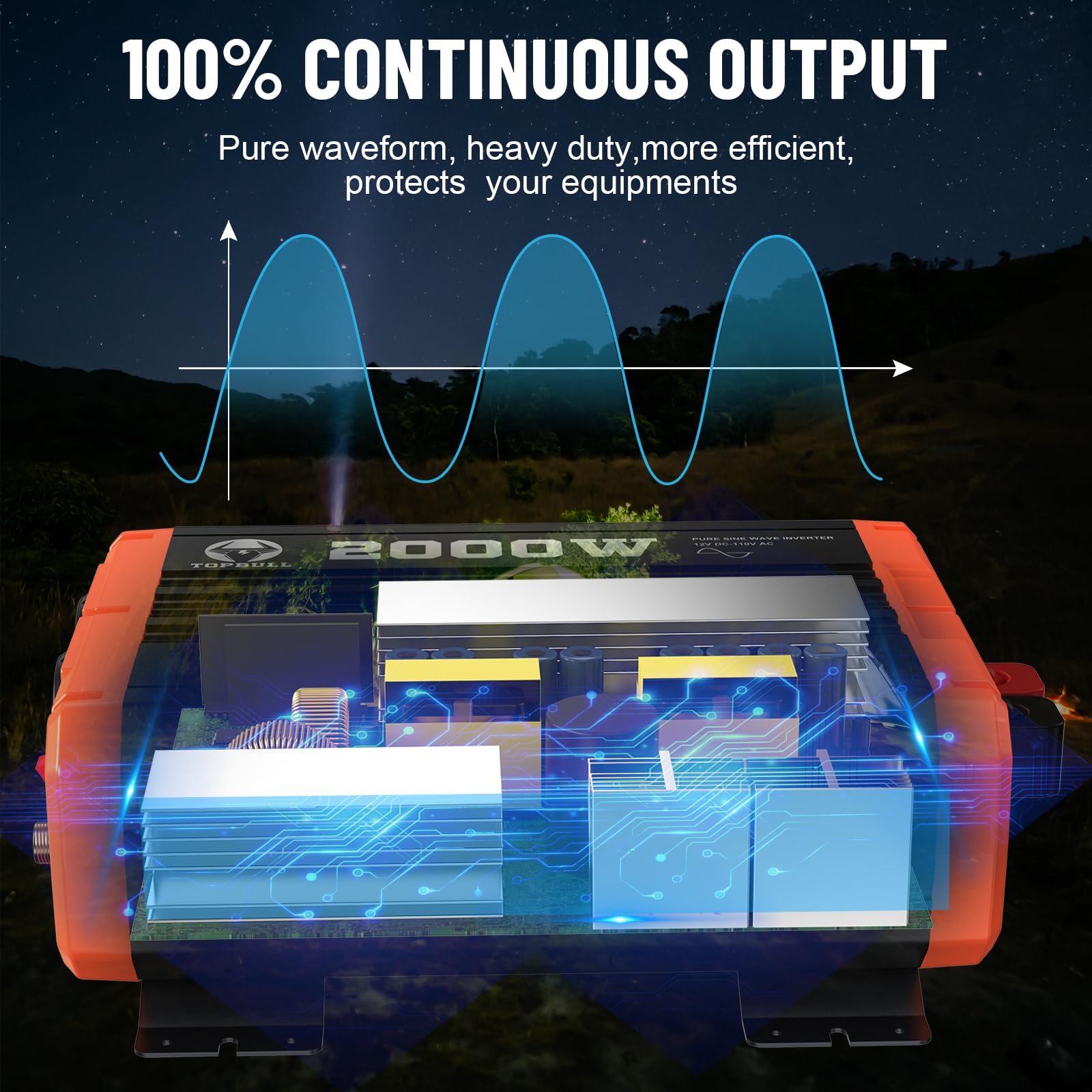 Inverter 2000W 4000W Onda Pura 12V 220V Convertitore di Potenza con LCD Telecomando
