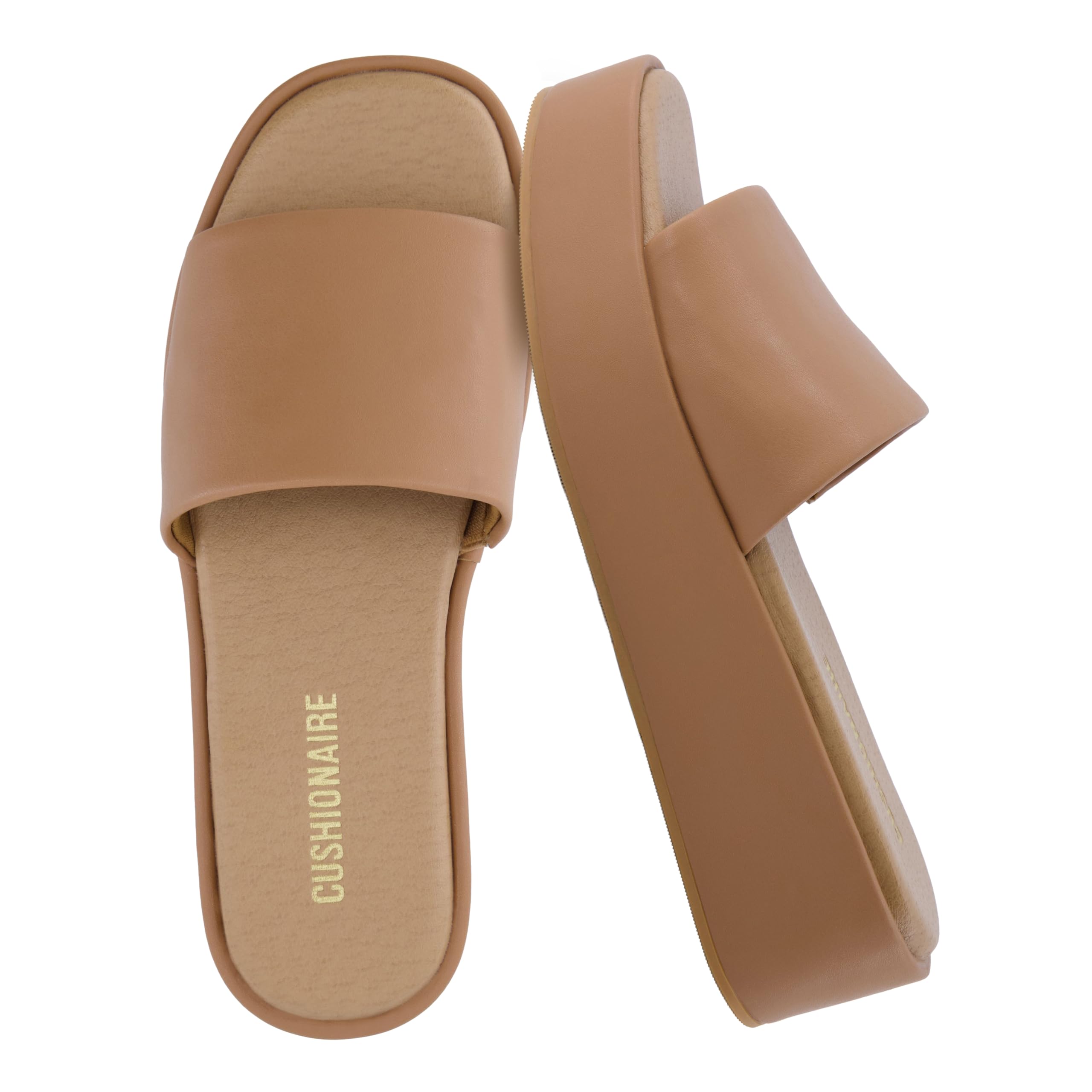 CUSHIONAIRE Women's Kudos Platform Slide Sandals