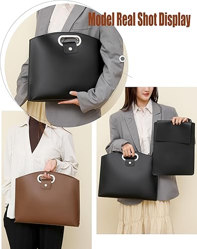 Miniatura 4 de El juego de 2 piezas sofisticado juego de portátil y bolso de cuero impermeable para negocios, bolsa de trabajo grande para laptop para mujer