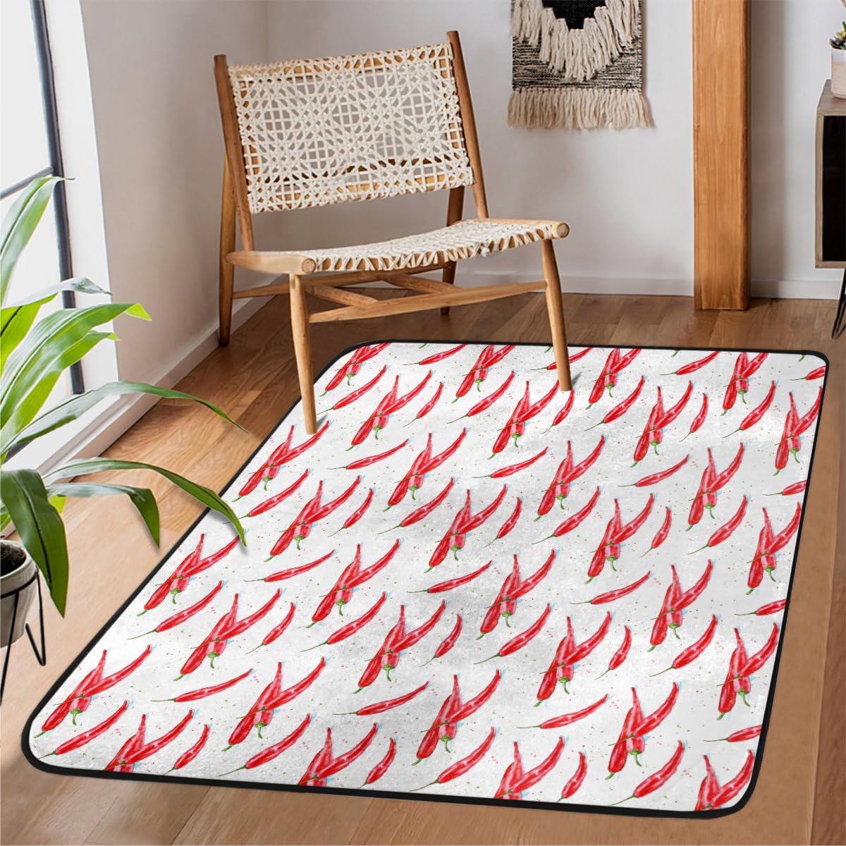 Tapis de chambre piments rouges pour créer une ambiance chaleureuse